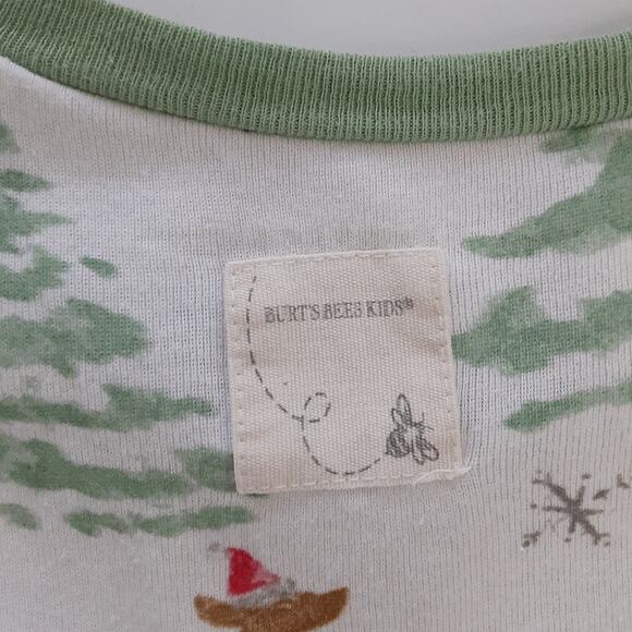 Burts Bees Kids 10 Pajama Set Christmas Reindeer Forest White Organic Cotton - Picture 7 of 12